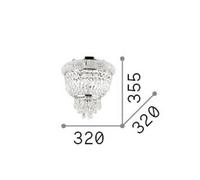 Dubai Classic Lámpara de techo Metal-Cristal Cromo 3 Luces E14