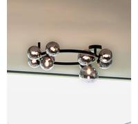 Lámpara de techo IDEAL LUX Perlage, negro/ahumado, longitud 70 cm, 10 luces