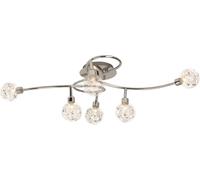Lámpara de techo Joya, diseño brillante | Lámpara de techo decorativa | Metal/Vidrio | Cromo | 6 bombillas G9, máx. 33 W