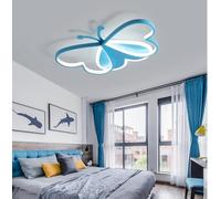 Lámpara de techo LED 3D de mariposa Guanshan, lámpara de araña animada, 6 luces, azul, 50 cm x 32 cm x 5 cm