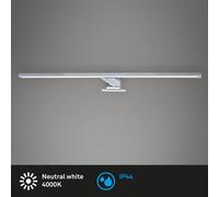 Lámpara de techo LED, color cromado, blanco, fabricada en metal y plástico, con sistema de sujeción mediante abrazadera