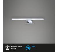Lámpara de techo LED, color cromado, blanco, fabricada en metal y plástico, con sistema de sujeción mediante abrazadera