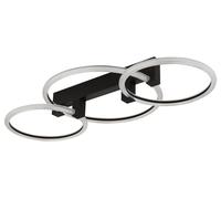 Lámpara de techo LED, color mate, con 3 luces, diseño de anillos, longitud de 76,1 cm