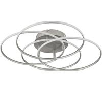 Lámpara de techo LED, con anillos móviles, color plateado, diámetro de 51,5 cm