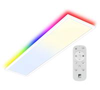 Lámpara de techo LED EGLO Bottazzo, lámpara de techo con mando a distancia, panel ultrafino con retroiluminación, lámpara de escritorio regulable, RGB, 100x25 cm