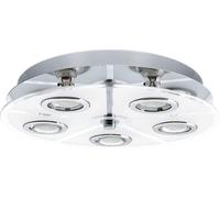 Lámpara de techo LED EGLO Cabo, plafón, foco de techo fabricado en acero inoxidable y vidrio satinado, ideal para salón, cocina o pasillo, con bombilla GU10, diámetro de 35 cm