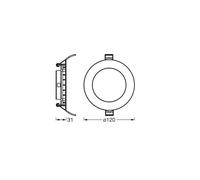 Lámpara de techo LED empotrable SLIM de OSRAM, Ø 12 cm, 3000 K, blanco