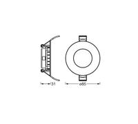Lámpara de techo LED empotrable SLIM de OSRAM, Ø 9 cm, 4000 K, blanco