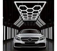 Lámpara de techo LED hexagonal - Panel LED - Plafón - Lámpara para taller - Iluminación para garaje - 14 elementos hexagonales