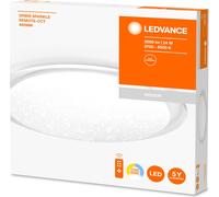 Lámpara de techo LED Ledvance Orbis Sparkle, blanca, 28W, 3120 lúmenes, ajuste de temperatura de color de 2800K a 6000K, regulable, con control remoto