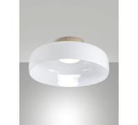 Lámpara de techo LED Lunar 26W 3150lm CCT 2700K 4000K metal y vidrio soplado blanco regulable por pasos IP20, diseño moderno interior - Fabas Luce