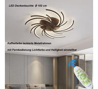 Lámpara de techo LED, modelo 2042K-5, con un diámetro de 102 cm, que incluye mando a distancia para ajustar el color y la intensidad de la luz. Pantalla de acrílico blanco y estructura de metal con ac
