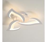 Lámpara de techo LED moderna con forma de flor, lámpara de techo empotrada acrílica de luz blanca cálida de 3000K (blanco de 3 cabezales) largo