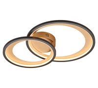 Trio, Plafón, Granada incl. 1 x LED,SMD,29,0 Watt,3000K,2650 Lm. Cuerpo: Metal, estera negra A:59,0cm, L:43,0cm, A:8,5cm Regulable mediante interruptor,IP20