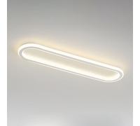 Lámpara de Techo Led Semiempotrada Moderna, Lámpara de Techo Ovalada Larga Ultradelgada, Iluminación Lineal Minimalista para Pasillos, Entradas Y Balcones (Negro (4000K), 80 Cm/31,49 Pulgadas)/Negro (