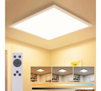 Lámpara de techo LED ZMH, panel de 45x45 cm, 13,5W, regulable con mando a distancia. Lámpara para cocina, plafón de techo plano, color blanco. Iluminación interior para cocina, salón y pasillo