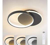Lámpara de techo LED ZMH, regulable con mando a distancia, color . Lámpara de techo moderna y plana de 35W, con 2 anillos redondos, ideal para salón, dormitorio, cocina, habitación, pasillo y comedor