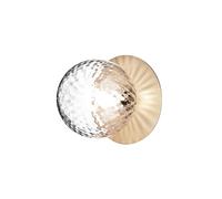 Lámpara de Techo Liila 1, Dorada y de Cristal Transparente , Mediana