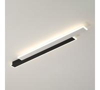 Lámpara de Techo Lineal Moderna Led Semiempotrada Negra, Luminaria de Techo, Lámpara de Techo de Tira Larga para Pasillo, Sala de Estar Y Dormitorio, 3 Modos de Color./100 cm