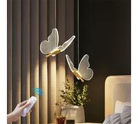 Lámpara de techo mariposa para habitación infantil, lámpara colgante LED dorada