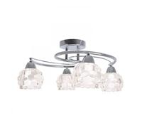 Lampara de techo metal color cromo serie tulipa glass 50cm