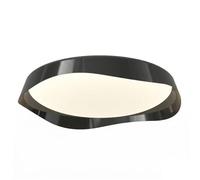 Lámpara de Techo Minimalista Estilo Onda, Acabado en Nogal, Hierro Y Pvc, Diseño Delgado con Forma de Hoja Irregular, Plafón, Lámpara de Montaje Empotrado para Dormitorio, Estudio, Iluminación Interio