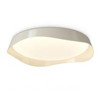 Lámpara de Techo Minimalista Estilo Onda, Acabado en Nogal, Hierro Y Pvc, Diseño Delgado con Forma de Hoja Irregular, Plafón, Lámpara de Montaje Empotrado para Dormitorio, Estudio, Iluminación Interio