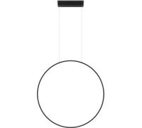 Lámpara de techo negra moderna, ideal para baño y cocina, diseño de aro vertical, diámetro 60 cm, color variable, tecnología LED, 22W, modelo MIRROR Light Prestige
