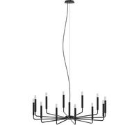 Nowodvorski Lighting Lámpara de araña ORTO B, negro, metal, Ø 103 cm, 12 luces