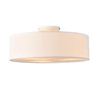Lámpara de techo Omaha Lámpara de plafón Redonda 3xE27 Altura 17cm Diámetro 45 cm Luz Interior Luz para Cocina Dormitorio Salón Baño Organza Blanco