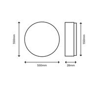 Philips SuperSlim Plafón LED de techo con SceneSwitch (36 W), 3 niveles de brillo, Luz blanca cálida, EyeComfort, blanco, 55 cm