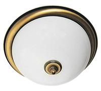 Lámpara de techo redonda, modelo PLAFON, con estructura de latón, 2 bombillas E27 de 20W cada una, pantalla de vidrio, dimensiones: 19x36x36 cm, grado de protección IP20, marca Jupiter