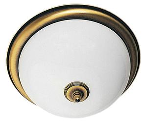 Lámpara de techo redonda, modelo PLAFON, con estructura de latón, 2 bombillas E27 de 20W cada una, pantalla de vidrio, dimensiones: 19x36x36 cm, grado de protección IP20, marca Jupiter