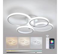 Lámpara de techo regulable, luz de techo LED redonda moderna con control remoto para sala de estar, blanco 3000K-6500K largo