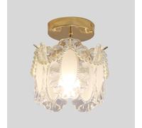 Lámpara de Techo Semiempotrada de Cristal, Lámpara de Techo de Cristal para Pasillo, Luces Doradas para Pasillo, Dormitorio, Entrada, Lavadero, Baño, Lámparas de Techo/Mi