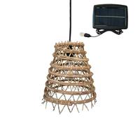 Lámpara de techo solar ZAKARI SOLAR de fibra de palmera datilera con cable híbrido de red y solar de 5 m de longitud