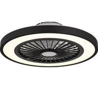 Lámpara de techo ventilador Globo, metal mate, con LED