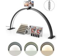 Lámpara de uñas de escritorio en forma de media luna VEVOR, 30 W (76 cm de largo), lámpara para manicuras y extensiones de pestañas, lámpara LED de escritorio para uñas