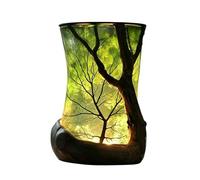 Lámpara decorativa con acento de 7,5 x 7,5 x 10,5 cm Mini con brillo, luz Abs Lamp, diseño de estilo natural para el dormitorio de la oficina de lectura del espacio