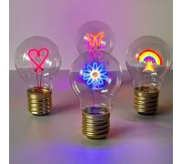 Lámpara decorativa Edison A70 de 5V, Led Vintage de tungsteno, regalo de Navidad, arte de plástico de dibujos animados, luz decorativa tipo C, bombilla recargable