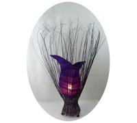 Lámpara decorativa, lámpara de ambiente, lámpara asiática, lámpara de pie, lámpara de mesa, lámpara de escritorio, estilo Bali, Asia, modelo TULPE, grande, 100 cm, color lila