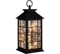 Lámpara decorativa Unyqoos® LED – lámpara negra con luz blanco cálido, guirnalda de 30 luces LED de cobre, funciona con pilas (3 pilas AAA), se puede colgar o colocar de pie, ideal para iluminación de