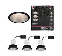 Paulmann Lámpara empotrada LED Cole Coin 3x6,5 W 2700 K regulable negro/plata 93408