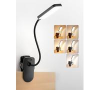 Lampara Escritorio Pinza,5 Colores+9 Brillos Flexo Escritorio Sin Cable | 4000mAh Lampara Recargable Portatil,450 Lumen Flexo LED Escritorio,Lamparas Sin Cables,Lampara Lectura Cama/Mesita Noche/Mesa