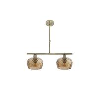Lampara estela 2xe14 cuero regx41x13 cm culipas cristal tallado amb