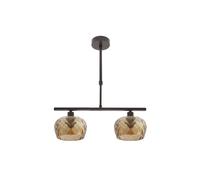 Lampara estela 2xe14 marron regx41x13 cm culipas cristal tallado am