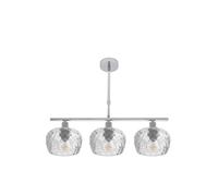 Lampara estela 3xe14 cromo regx55x13 cm culipas cristal tallado tran