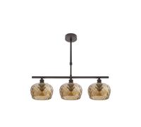 Lampara estela 3xe14 marron regx55x13 cm culipas cristal tallado am