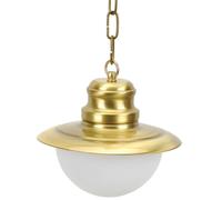 Lámpara Exterior Latón Ø20cm Cristal Sombrilla Blanco Marítimo Pendelleuchte