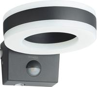 Lámpara exterior Oktaplex con sensor de movimiento, LED, 3000K, iluminación ascendente y descendente, aplique de pared exterior, modelo Porto, color gris antracita, IP65